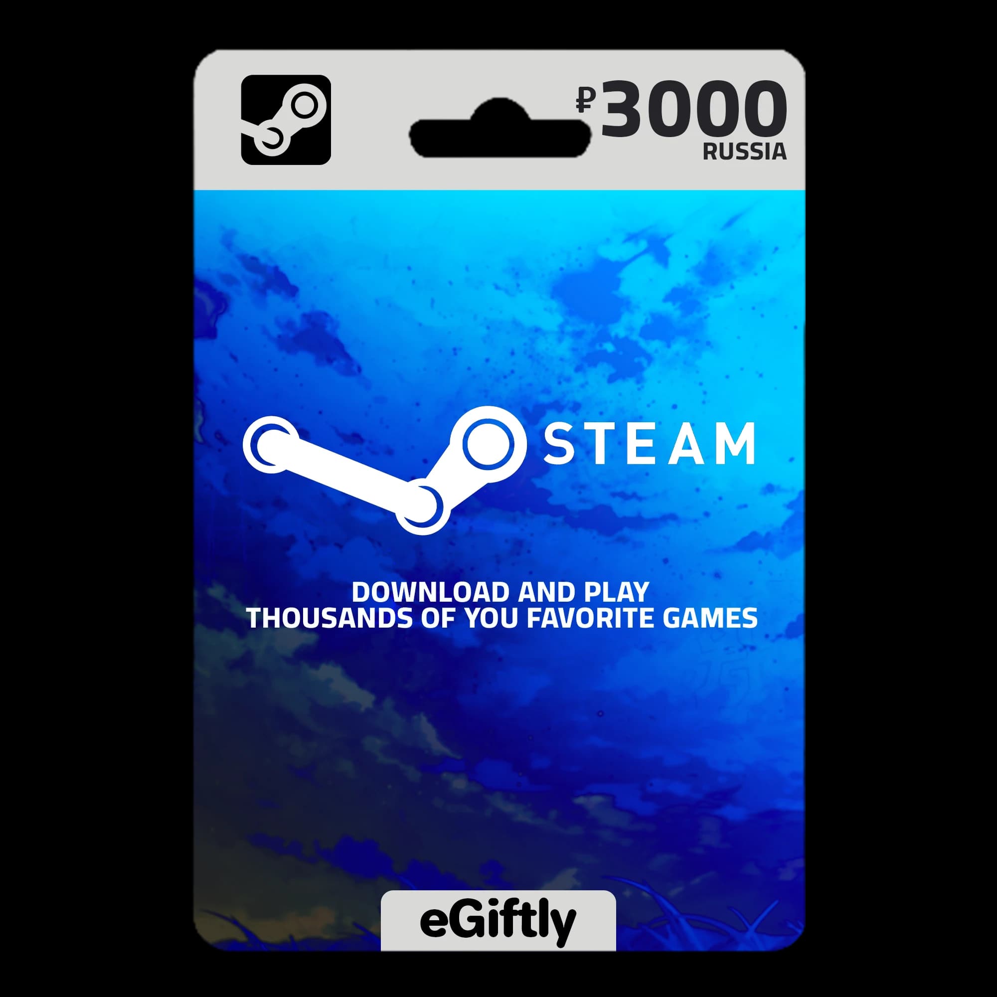 شحن Steam روسيا ٣٠٠٠ روبل